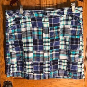 Plaid Blue and Green Women's Skort